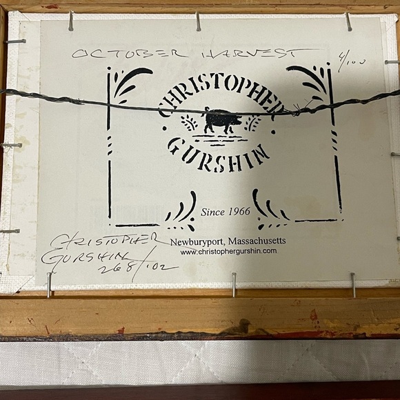 Christopher Gurshin signed folk art framed 8 1/2 by 6 1/2 inches - Picture 6 of 7